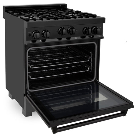 ZLINE 30" 4.0 cu. ft. Range with Gas Stove and Gas Oven in Black Stainless Steel (RGB-30) [Color: Black Stainless Steel]