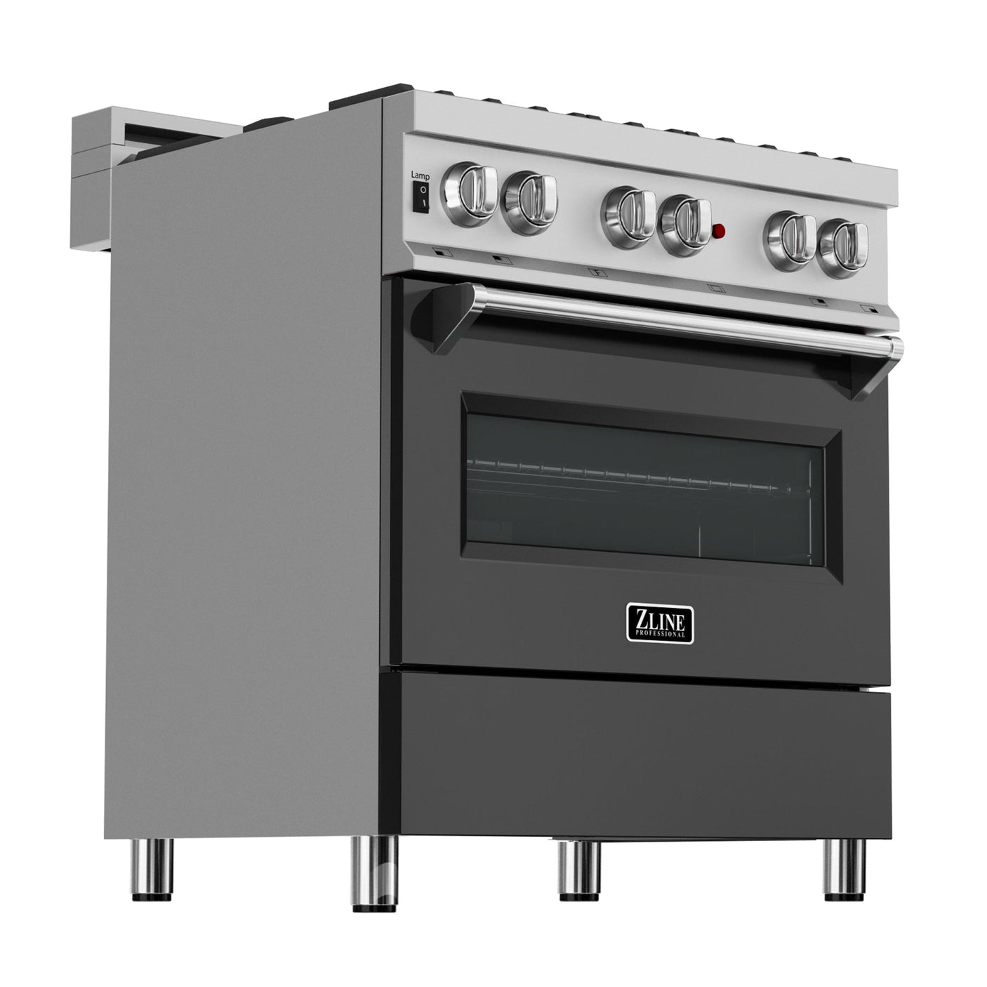 ZLINE 30 in. 4.0 cu. ft. Dual Fuel Range with Gas Stove and Electric Oven in All DuraSnow Stainless Steel with Color Door Options (RAS-SN-30) [Color: Black Matte]