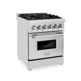 ZLINE 24 in. Professional Dual Fuel Range with Color Door Options (RA24) [Color: Blue Gloss]