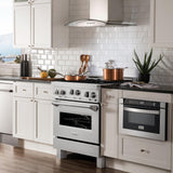 ZLINE 30" 4.0 cu. ft. Range with Gas Stove and Gas Oven in DuraSnow® Stainless Steel with Color Door Options (RGS-30) [Color: DuraSnow® Stainless Steel]