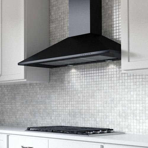 30" CCC 600/395 CFM Italian Made Wall Mount Chimney Range Hood BLACK