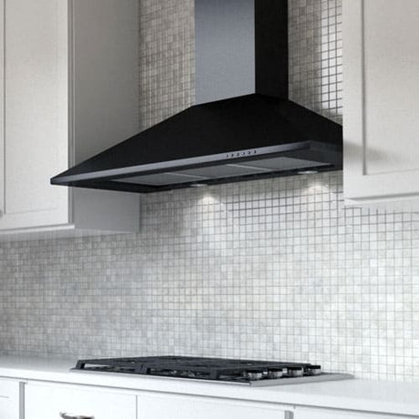 36" CCC 600/395 CFM Italian Made Wall Mount Chimney Range Hood BLACK