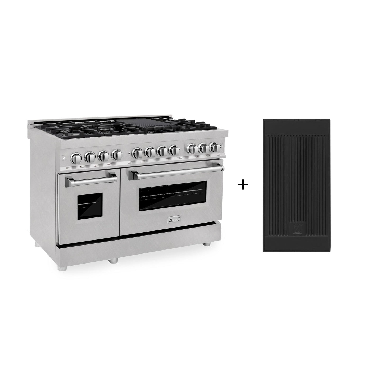 ZLINE 48 in. 6.0 cu. ft. Electric Oven and Gas Cooktop Dual Fuel Range with Griddle in Fingerprint Resistant Stainless (RAS-SN-GR-48)