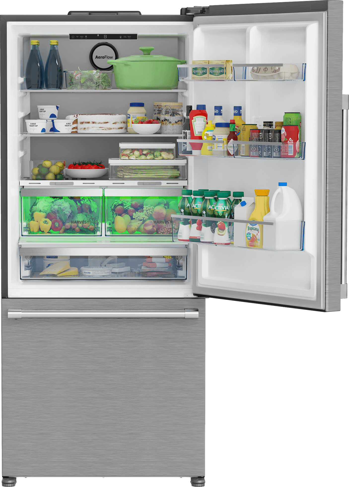 30" Bottom Freezer Refrigerator with HarvestFresh