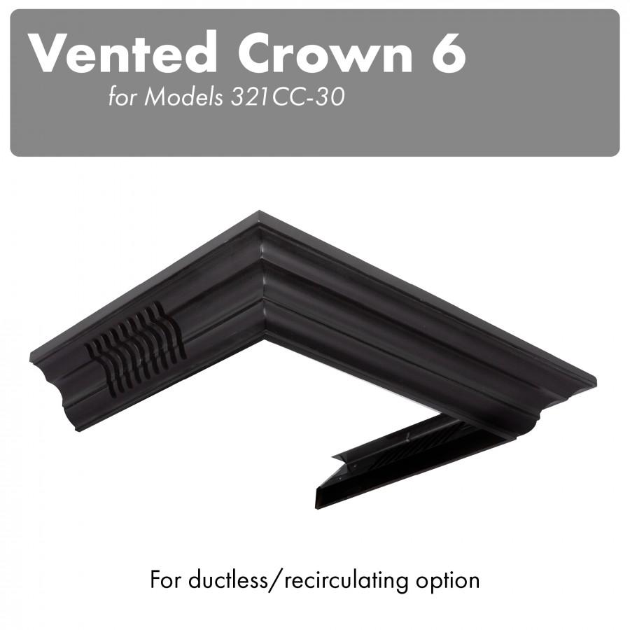 ZLINE Vented Crown Molding Profile 6 For Wall Mount Range Hood (CM6V-300C) 4.8