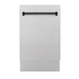 ZLINE Autograph Edition 18" Compact 3rd Rack Top Control Dishwasher in DuraSnow Stainless Steel with Accent Handle, 51dBa (DWVZ-SN-18) [Color: Matte Black]