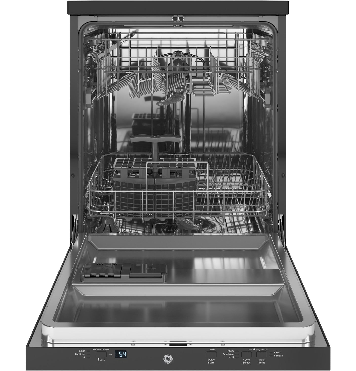 GE® ENERGY STAR® 24" Stainless Steel Interior Portable Dishwasher with Sanitize Cycle