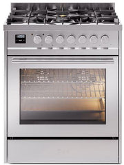 Professional Plus II 30 Inch Dual Fuel Natural Gas Freestanding Range in Stainless Steel with Trim