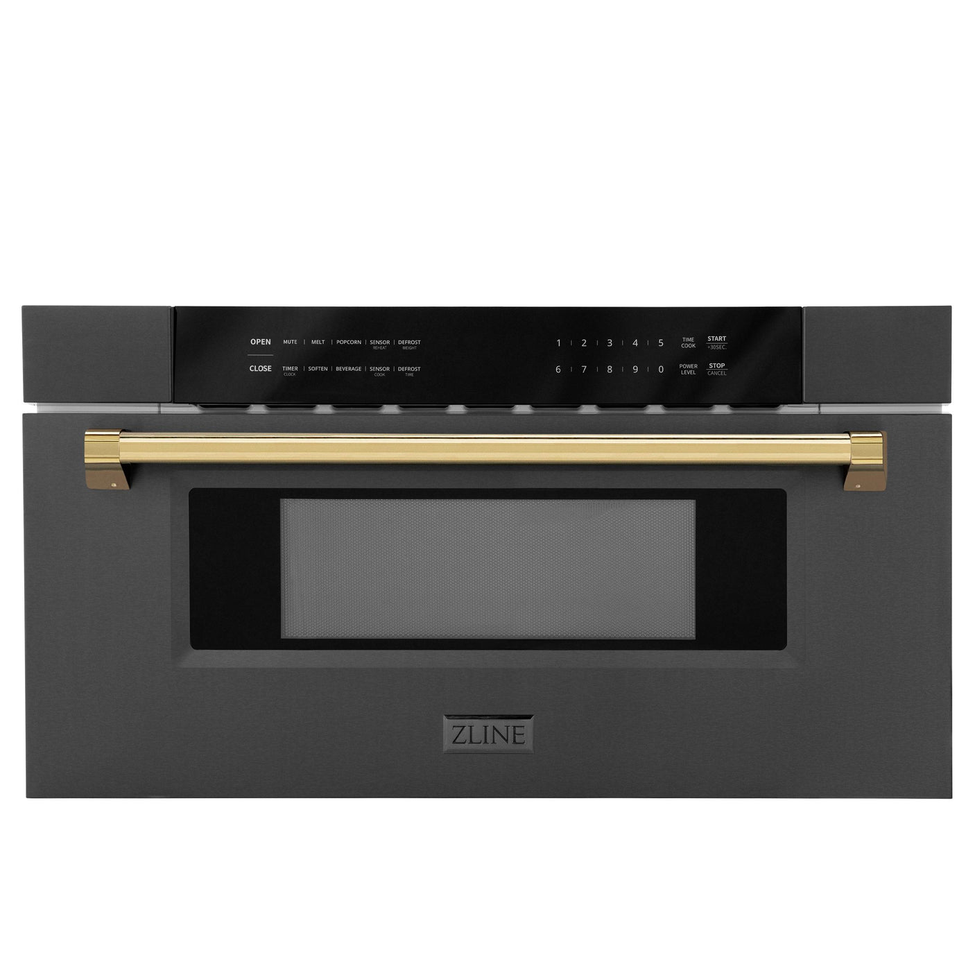 Autograph Edition Microwave Drawer with Traditional Handle in Black Stainless and Champagne Bronze (MWDZ-30-BS-CB)