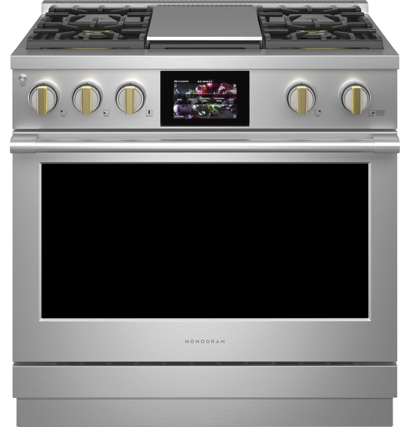 Monogram 36" Dual-Fuel Professional Range with 4 Burners and Griddle