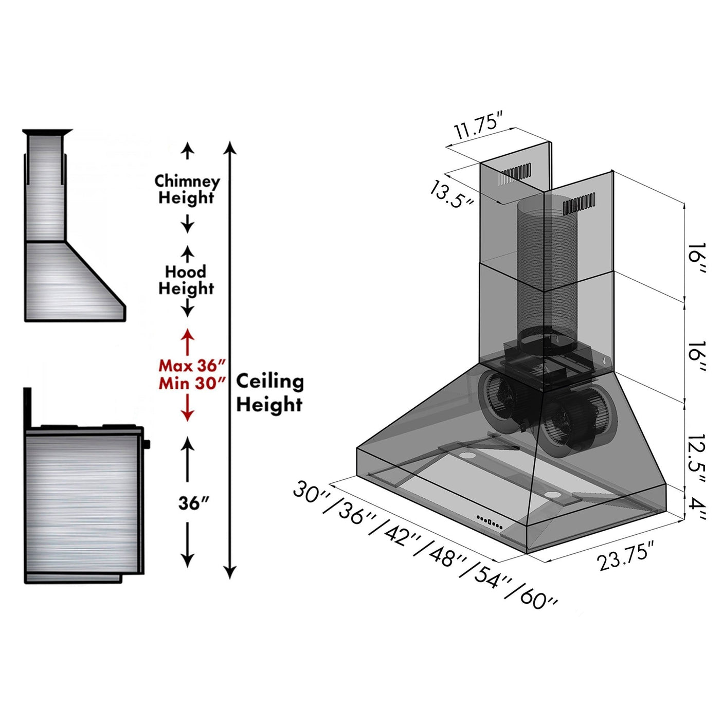 ZLINE Outdoor Wall Mount Range Hood in Outdoor Approved Stainless Steel (667-304)