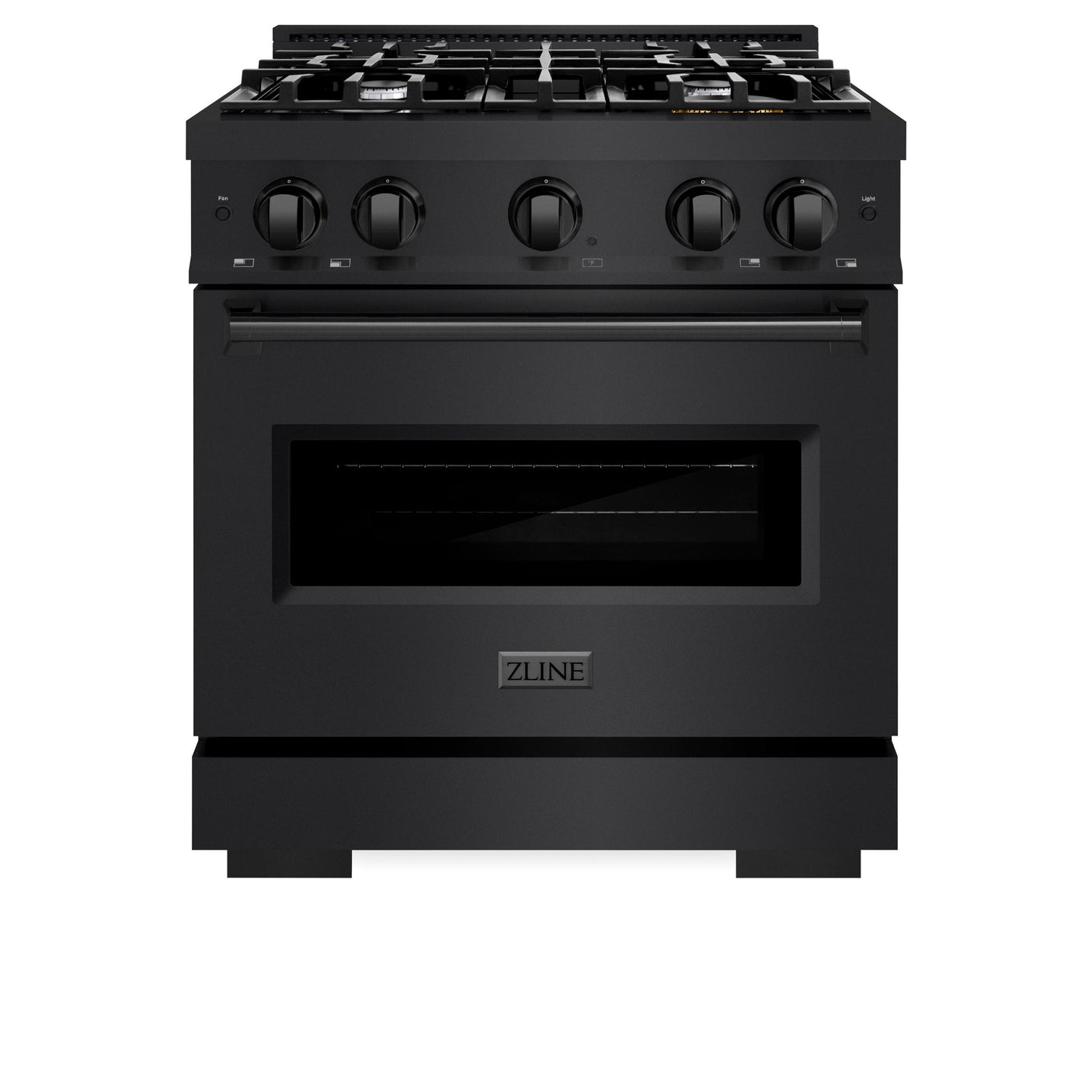 ZLINE 30 in. 4.2 cu. ft. Classic Gas Range with 4 Burner Cooktop and Convection Gas Oven in Black Stainless Steel (CGRB-30)