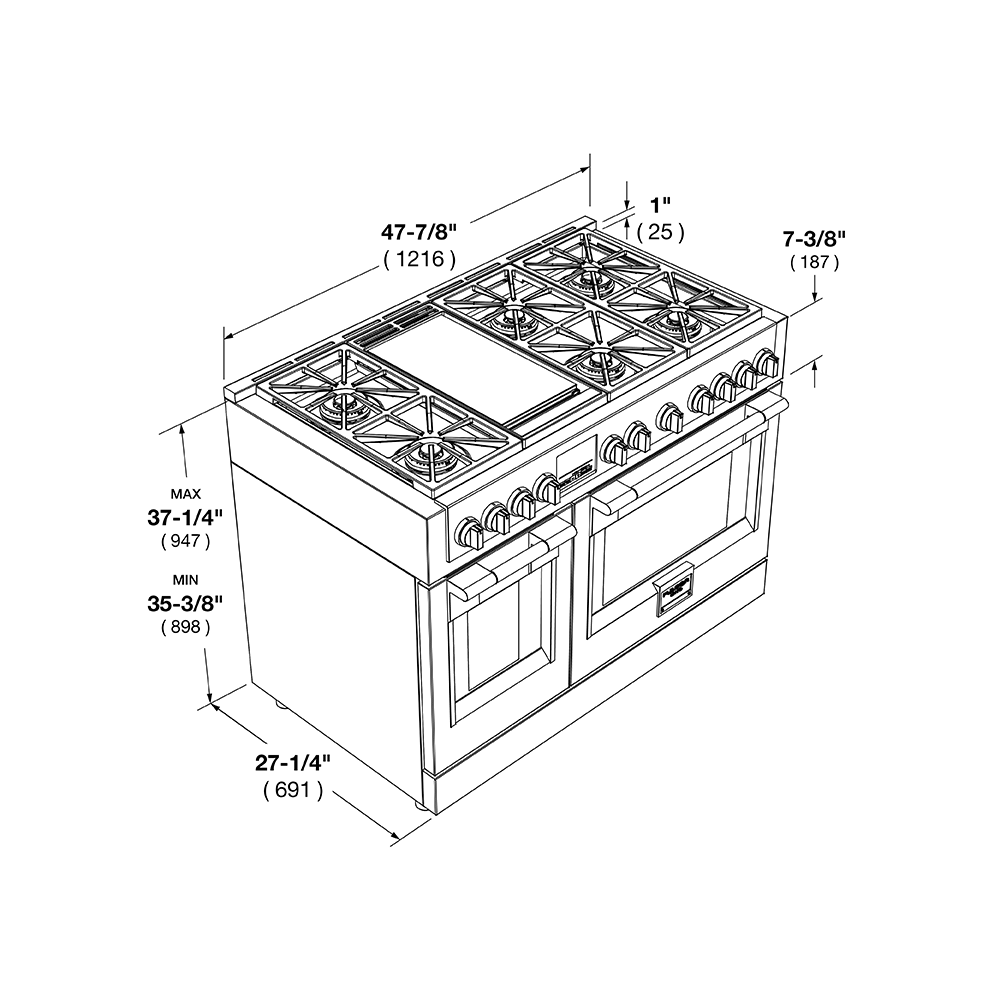 48" DUAL FUEL PRO RANGE