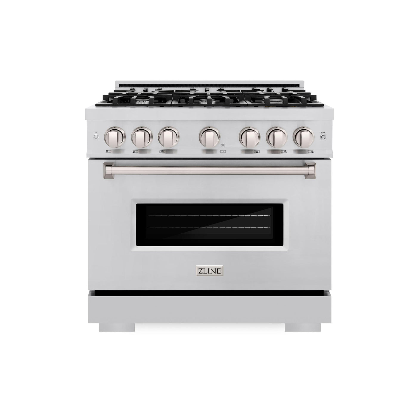 ZLINE 36 in. 5.2 cu. ft. Classic Dual Fuel Range with 6 Burner Gas Cooktop and Electric Convection Oven in Stainless Steel (CDR36)