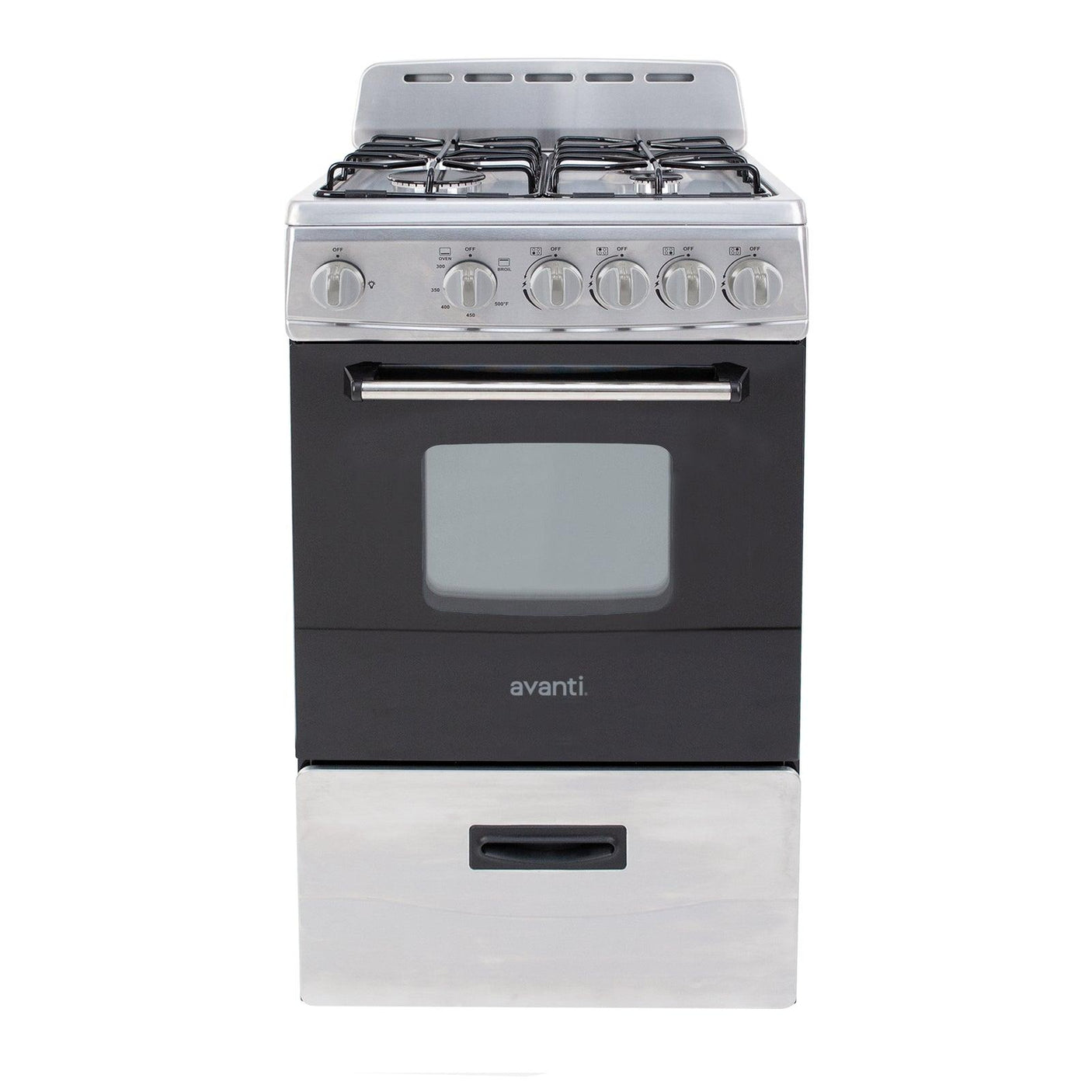 Avanti 20" Compact Gas Range Oven - Stainless Steel / 2.1 cu. ft.