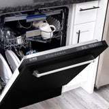 ZLINE 24" Tallac Series 3rd Rack Dishwasher with Traditional Handle, 51dBa (DWV-24) [Color: Black Matte]