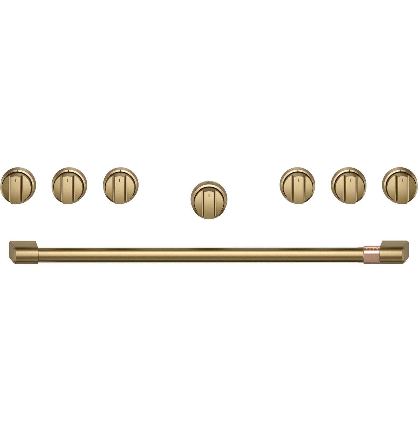 Café™ 36" Brushed Brass Handle & Knob Set for Pro Range and Rangetop