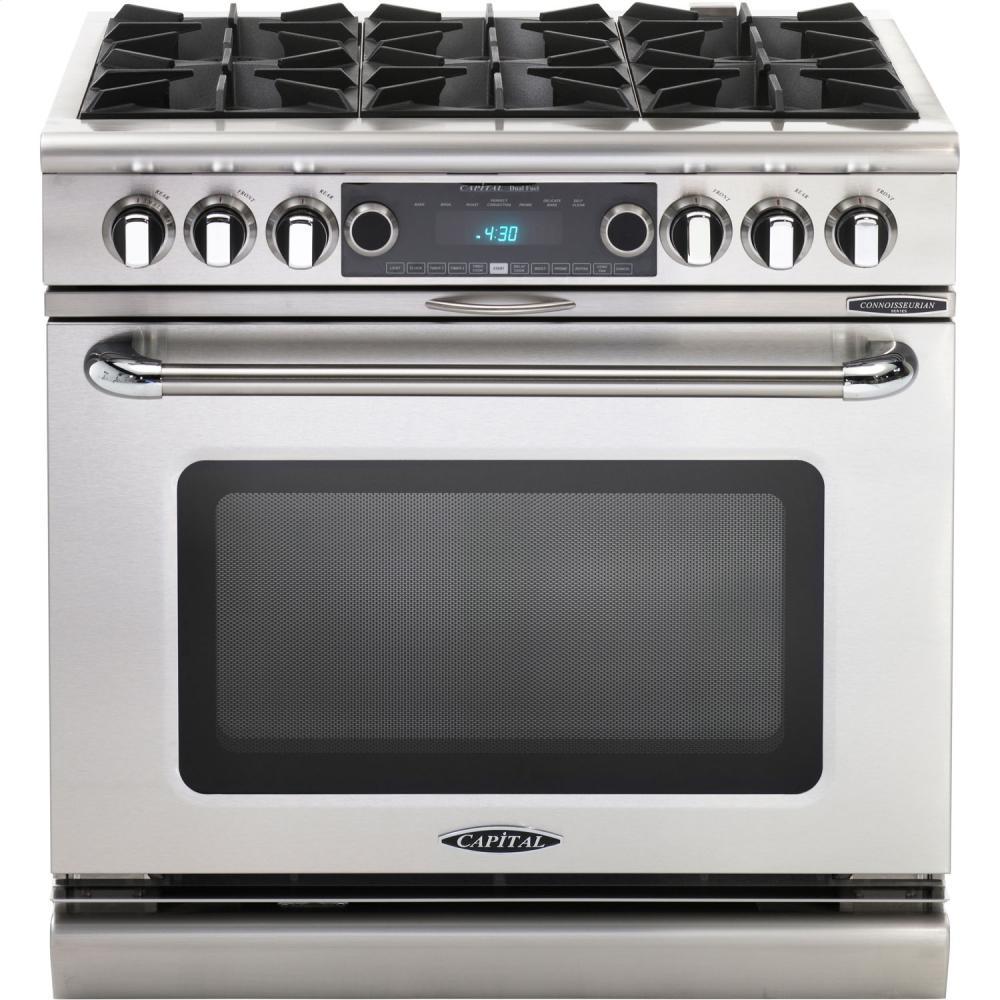 36" 6 Burner Gas Convection Range, Dual Fuel, Self Clean