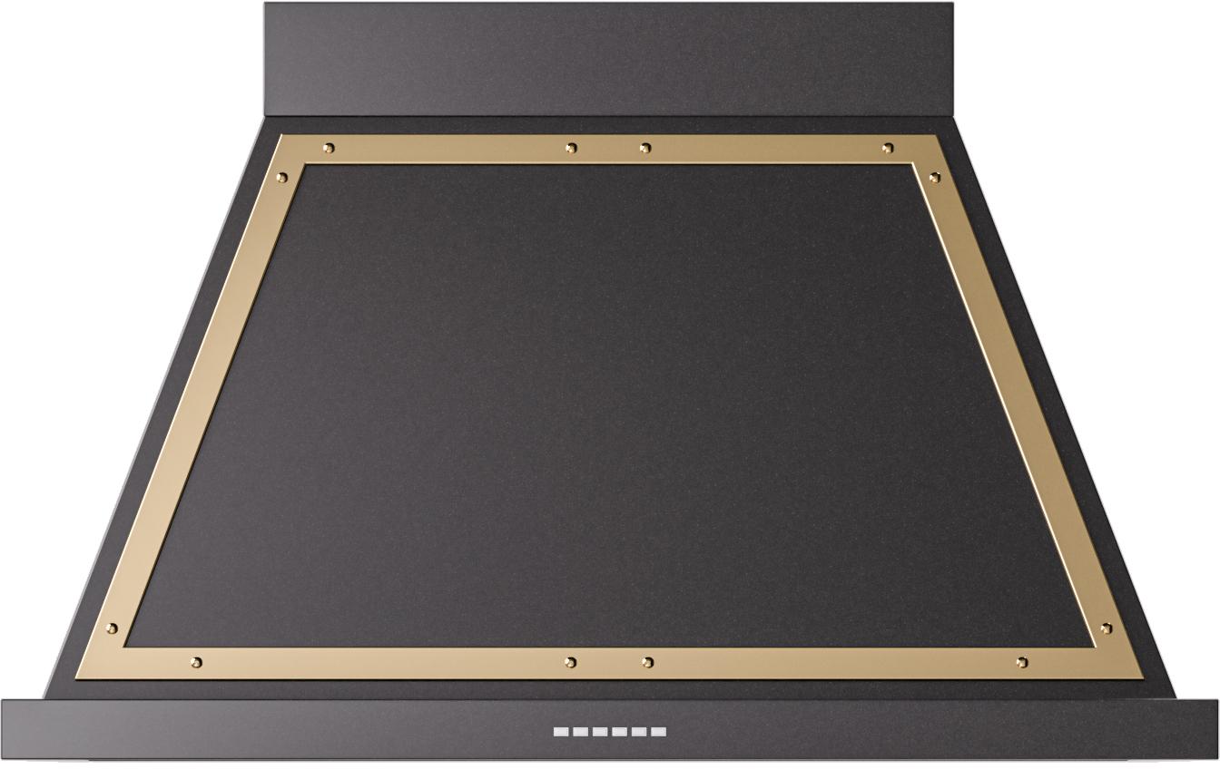 ILVE UANB40BKG Nostalgie 40" Hood in Glossy Black with Brass trim