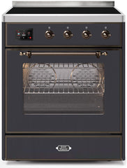 Majestic II 30 Inch Electric Freestanding Range in Matte Graphite with Bronze Trim