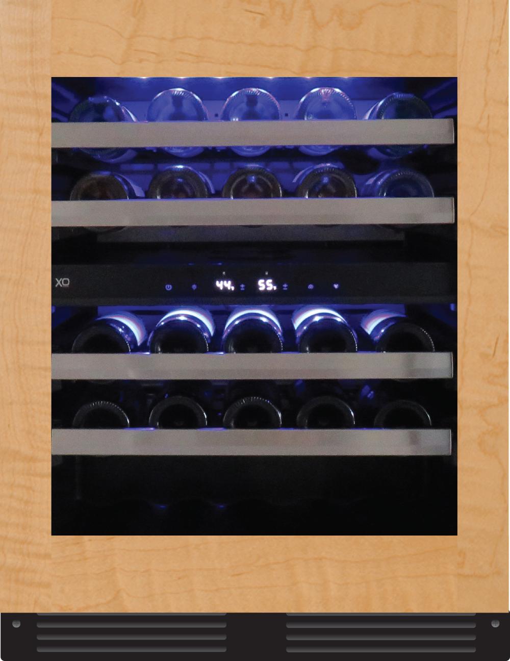 24" Wine Cooler 2 Zone Overlay Glass ADA Height