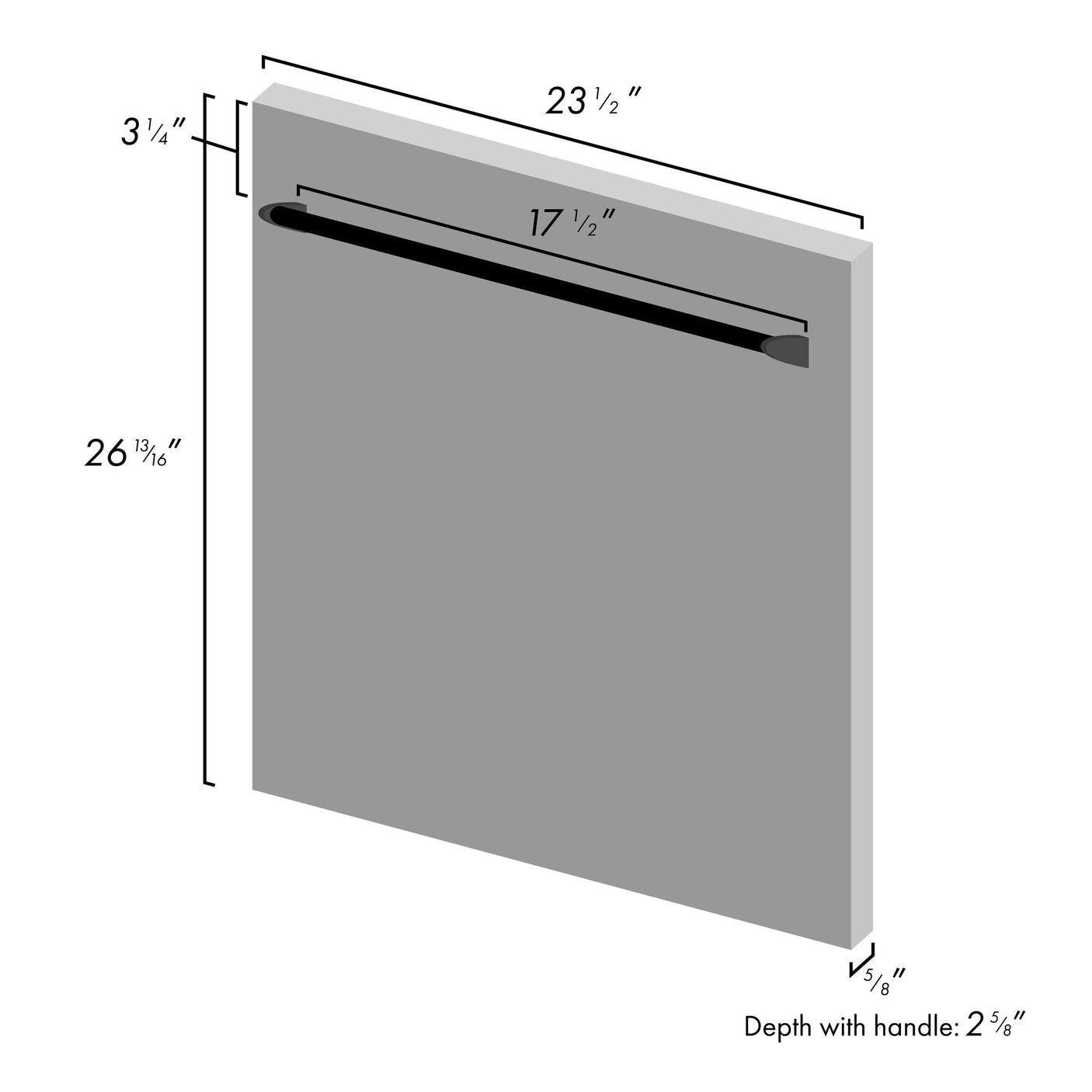 ZLINE 24 in. Dishwasher Panel with Traditional Handle (DP-H-24) [Color: Hand Hammered Copper]