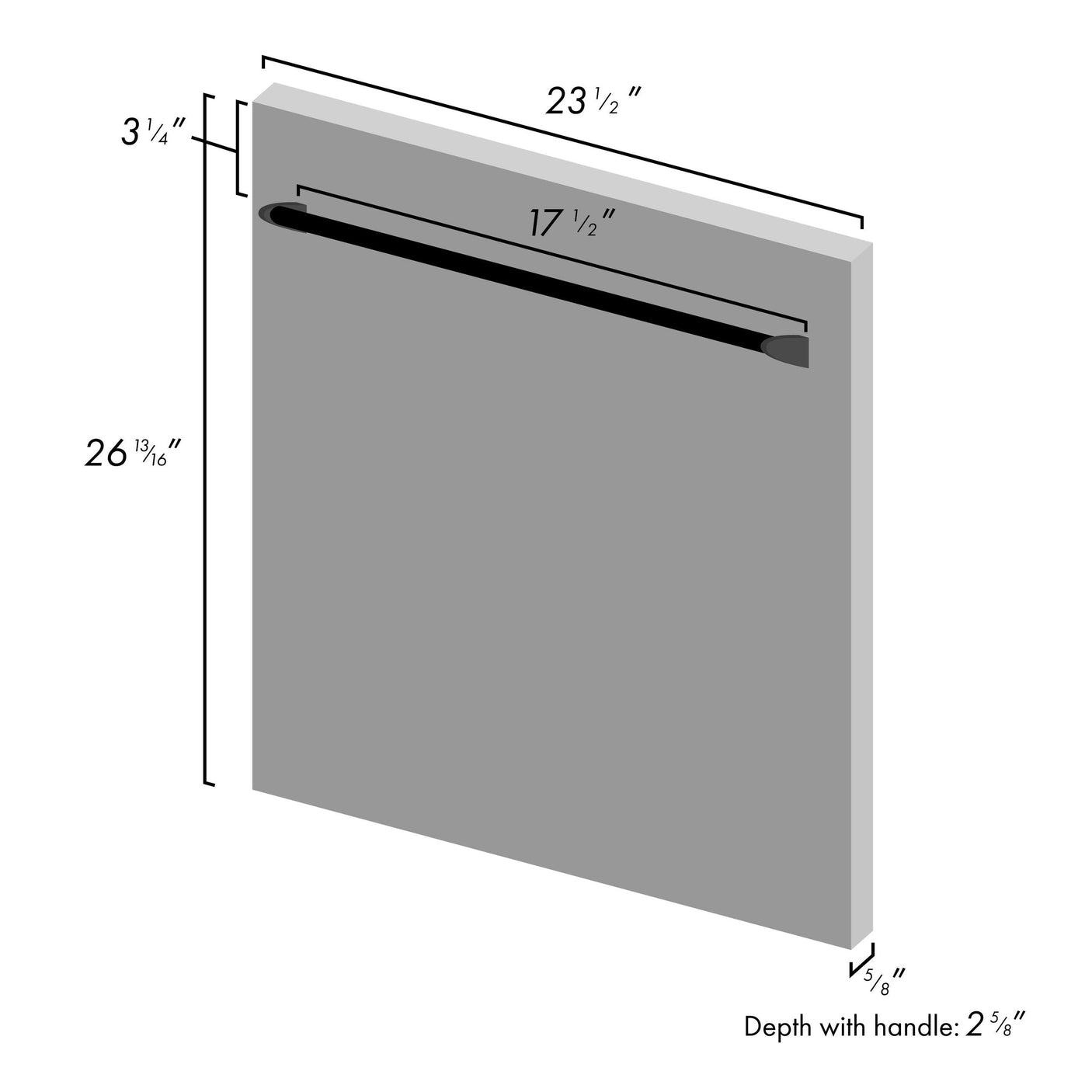 ZLINE 24 in. Dishwasher Panel with Traditional Handle (DP-H-24) [Color: Black Matte]