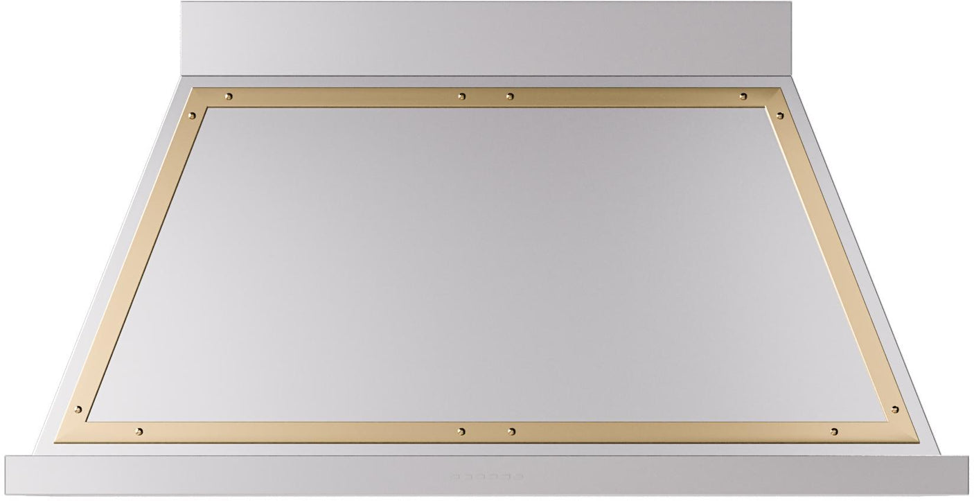 ILVE UANB48SSG Nostalgie 48" Hood in Stainless Steel with Brass trim