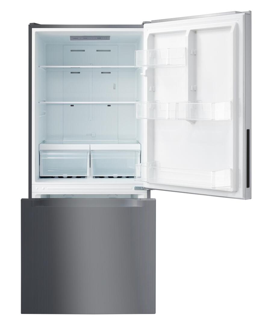 F19BFRES450SS 30" 450 Series Bottom Freezer Refrigerator with 18.6 cu. ft. Total Capacity, Reversible Doors, Recessed Handles, in Stainless Steel