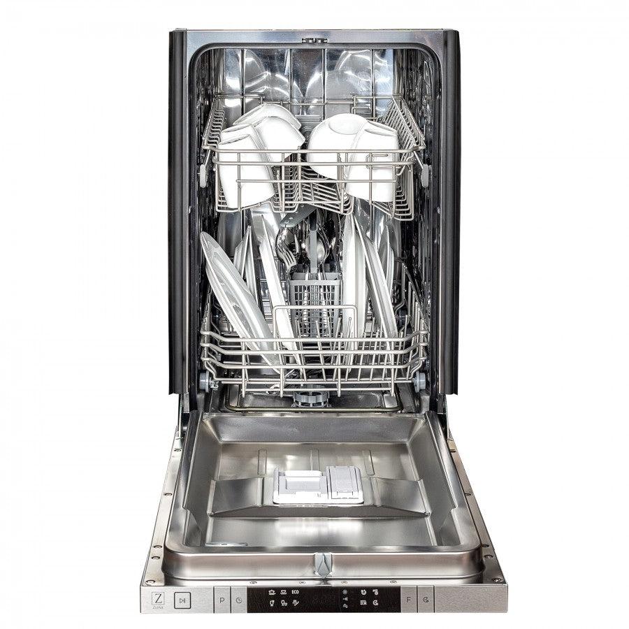 ZLINE 18 in. Compact Top Control Dishwasher with Stainless Steel Tub and Modern Style Handle, 52 dBa (DW-18) [Color: Stainless Steel]
