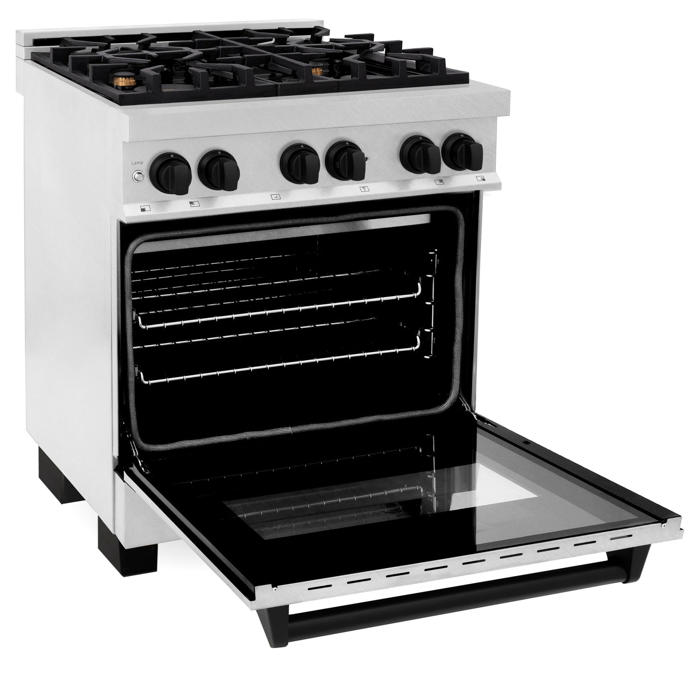 ZLINE Autograph Edition 30" 4.0 cu. ft. Dual Fuel Range with Gas Stove and Electric Oven in DuraSnow Stainless Steel with Accents (RASZ-SN-30) [Color: Matte Black]