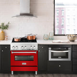 ZLINE 30 in. Dual Fuel Range with Gas Stove and Electric Oven in Stainless Steel (RA30) [Color: Blue Matte]