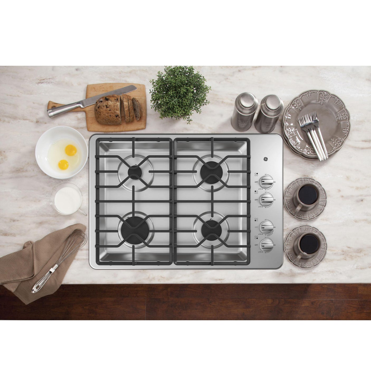 GE® 30" Built-In Gas Cooktop with Dishwasher-Safe Grates