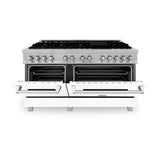 ZLINE 60 in. 7.4 cu. ft. Dual Fuel Range with Gas Stove and Electric Oven in DuraSnow Stainless Steel and Colored Door Options (RAS-60) [Color: DuraSnow Stainless Steel with Blue Matte Door]