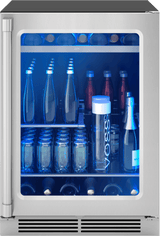 Presrv Pro Beverage Cooler, 24in Under Cabinet, SS+Glass, Reverse Door, 1 Zone