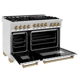 ZLINE Autograph Edition 48" 6.0 cu. ft. Range with Gas Stove and Gas Oven in DuraSnow Stainless Steel with Accents (RGSZ-SN-48) [Color: Champagne Bronze]