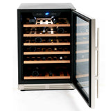 51 Bottle DESIGNER Series Wine Cooler - Stainless Steel with Black Cabinet / 51 Bottles