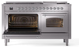 Nostalgie II 60 Inch Dual Fuel Liquid Propane Freestanding Range in Stainless Steel with Chrome Trim