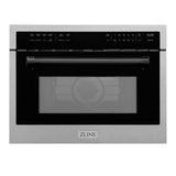 ZLINE 24 In. Autograph Microwave Oven in DuraSnow Stainless with Matte Black Accents (MWOZ-24-SS-MB)