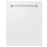 ZLINE 24" Autograph Edition Monument Dishwasher Panel in White Matte (DPMTZ-WM-24) [Color: Gold]