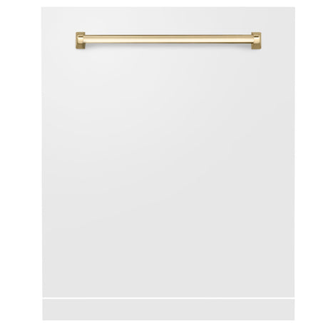 ZLINE 24" Autograph Edition Monument Dishwasher Panel in White Matte (DPMTZ-WM-24) [Color: Gold]