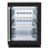 ZLINE 24 in. Touchstone 151 Can Beverage Fridge With Black Matte Glass Door (RBSO-BLM-24)