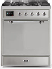 Majestic II 30 Inch Dual Fuel Natural Gas Freestanding Range in Stainless Steel with Chrome Trim