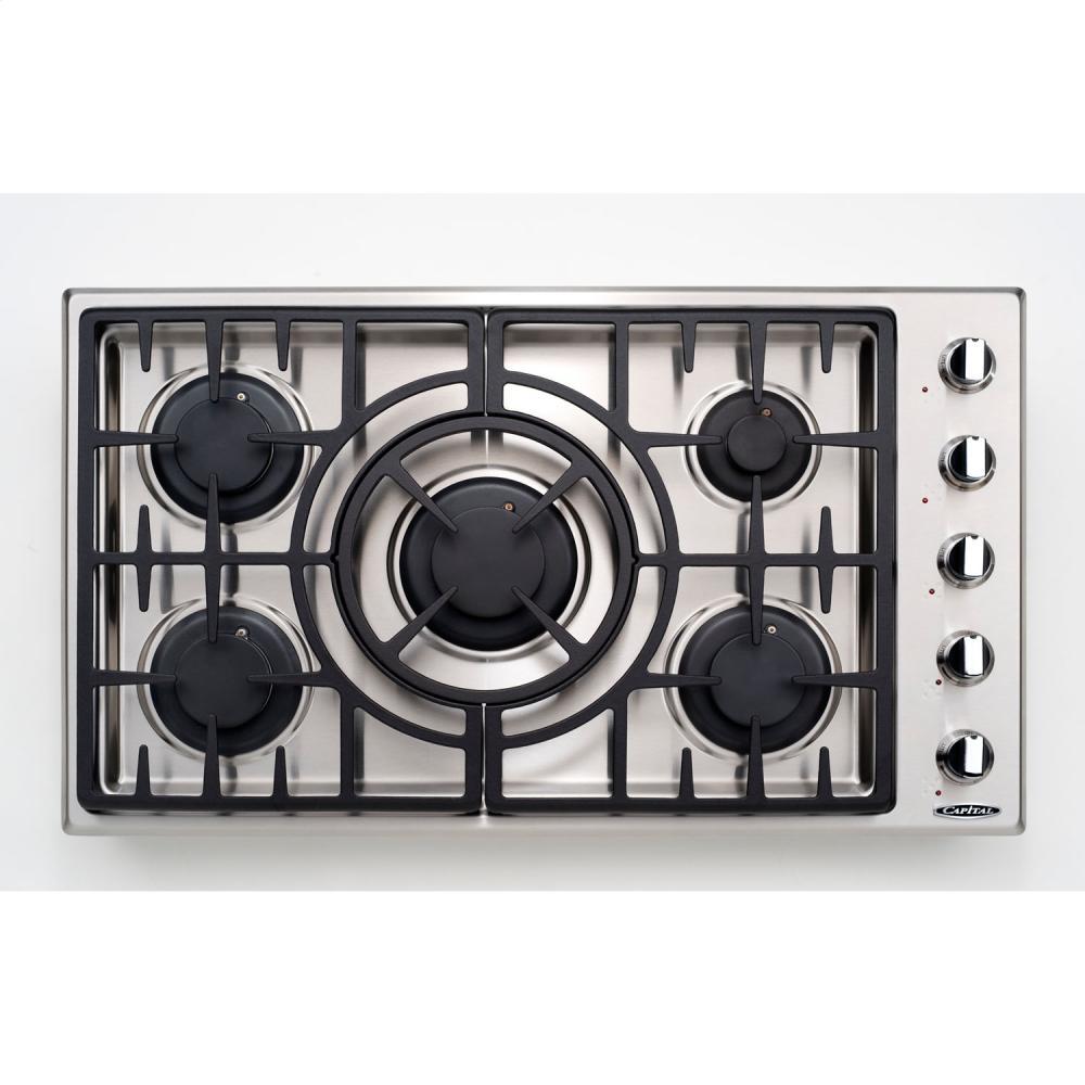 36" 5 Burner Drop-In Gas Cooktop - Natural Gas