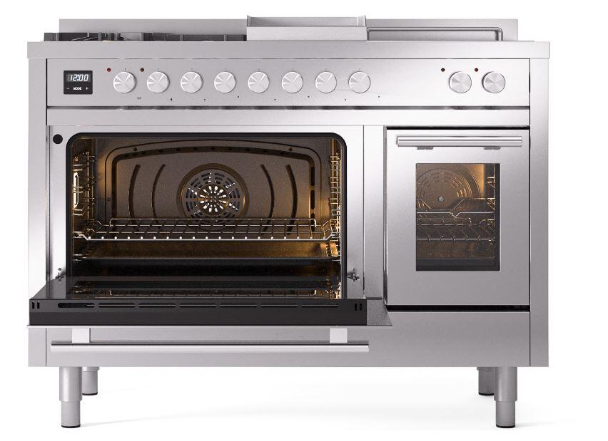 Professional Plus II 48 Inch Dual Fuel Liquid Propane Freestanding Range in Stainless Steel with Trim