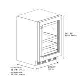 ZLINE Autograph Edition 24 in. Touchstone 151 Can Beverage Fridge With White Matte Glass Door And Matte Black Handle (RBSOZ-WM-24-MB)