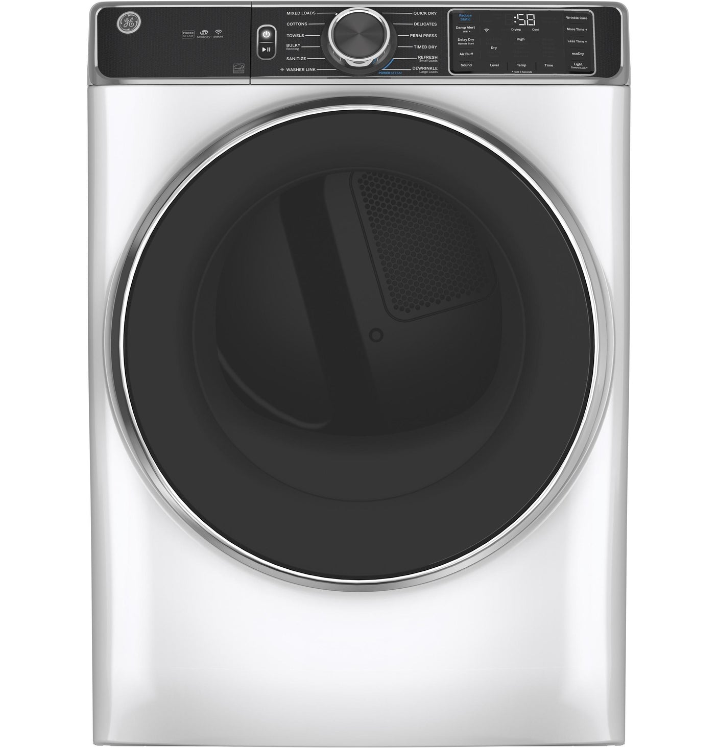 GE® ENERGY STAR® 7.8 cu. ft. Capacity Smart Front Load Gas Dryer with Steam and Sanitize Cycle