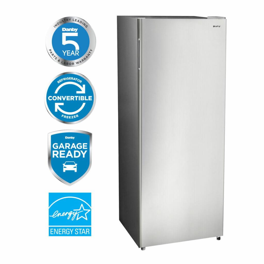 Danby 6.8 cu. ft. Convertible Upright Freezer in Stainless Steel Look