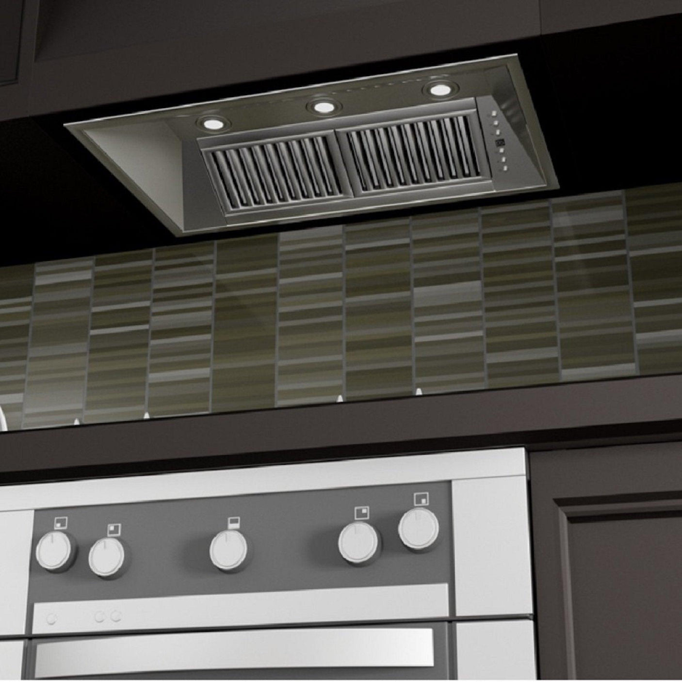 ZLINE Ducted Island Mount Range Hood Insert in Stainless Steel (824i)