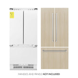 ZLINE 36" 19.6 cu. Ft. Panel Ready Built-In 3-Door French Door Refrigerator with Internal Water and Ice Dispenser (RBIV-36)